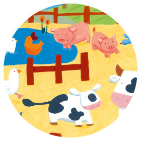 zoom puzzle les vaches à la ferme