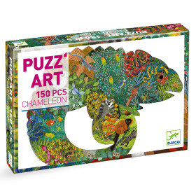boîte puzzle chaméléon de face