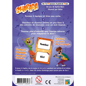 Face arrière du jeu shabada