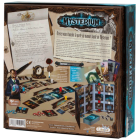 face arrière de la boite du jeu Mysterium