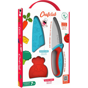 boite d'emballage Couteau du chef kids bleu et rouge