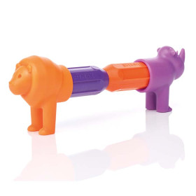 lion orange et rhinocéros violet aimantés