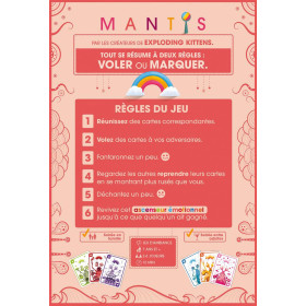 Dos de la boîte du jeu Mantis