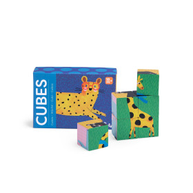 Boîte puzzle 6 cubes et les 6 cubes face verte