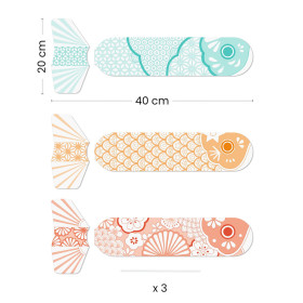3 modèles de poissons volants avant coloriage