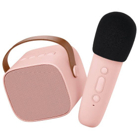 Enceinte  bluetooth et micro karaoké rose Lalarma