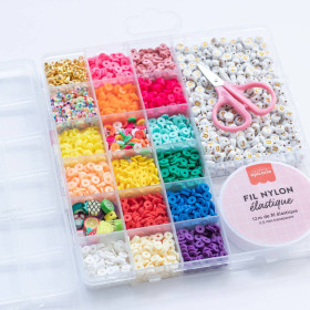 boîte 16 couleurs de perles heishi