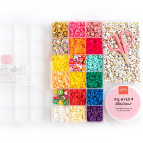 boîte 16 couleurs de perles heishi