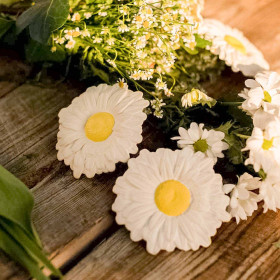 2 jouets de dentition Margaritha the daisy avec des marguerites