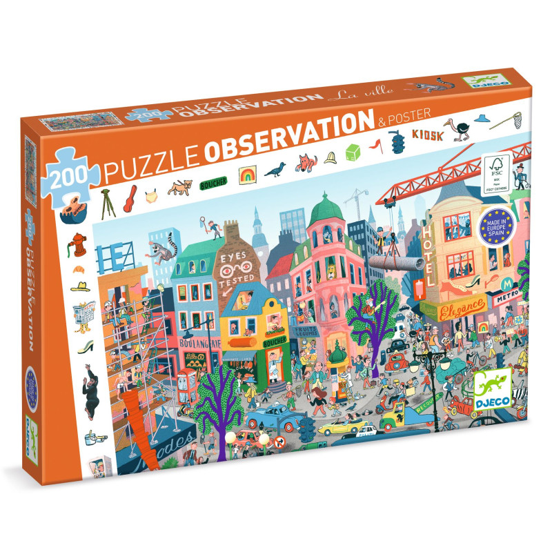 Puzzle observation La Ville 200 pièces dans sa boîte Puzzle observation La Ville 200 pièces dans sa boîte