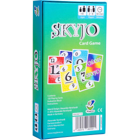 face arrière de la boite d'emballage du jeu Skyjo