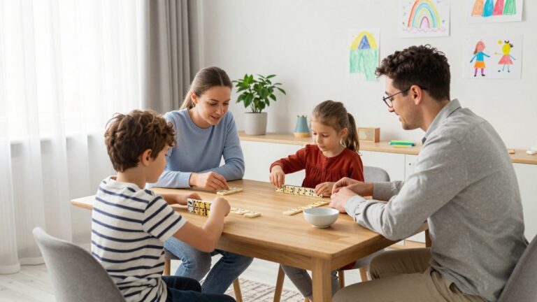 Illustration des règles du jeu domino avec explications des consignes